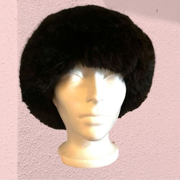 Vintage faux fur hat with fair isle knit top - Picture 2 of 7